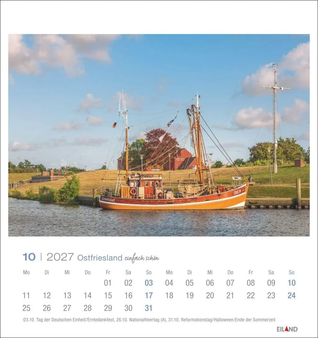 Bild: 9783964024268 | Ostfriesland Postkartenkalender 2027 - einfach schön | Eiland | 13 S.