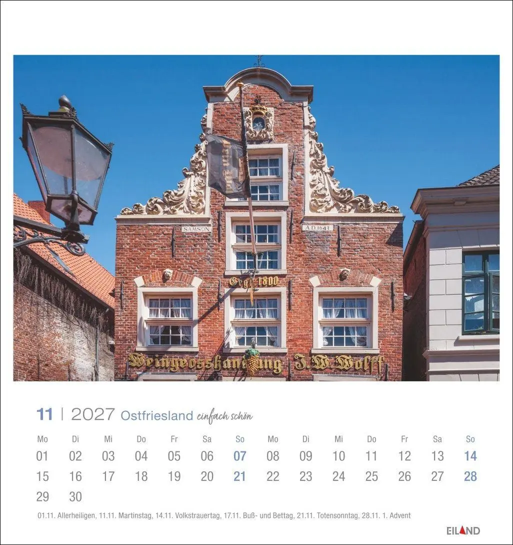 Bild: 9783964024268 | Ostfriesland Postkartenkalender 2027 - einfach schön | Eiland | 13 S.