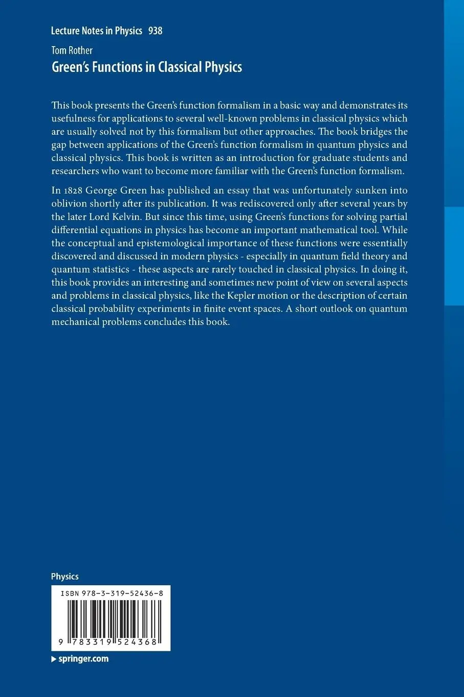 Rückseite: 9783319524368 | Green's Functions in Classical Physics | Tom Rother | Taschenbuch | xi
