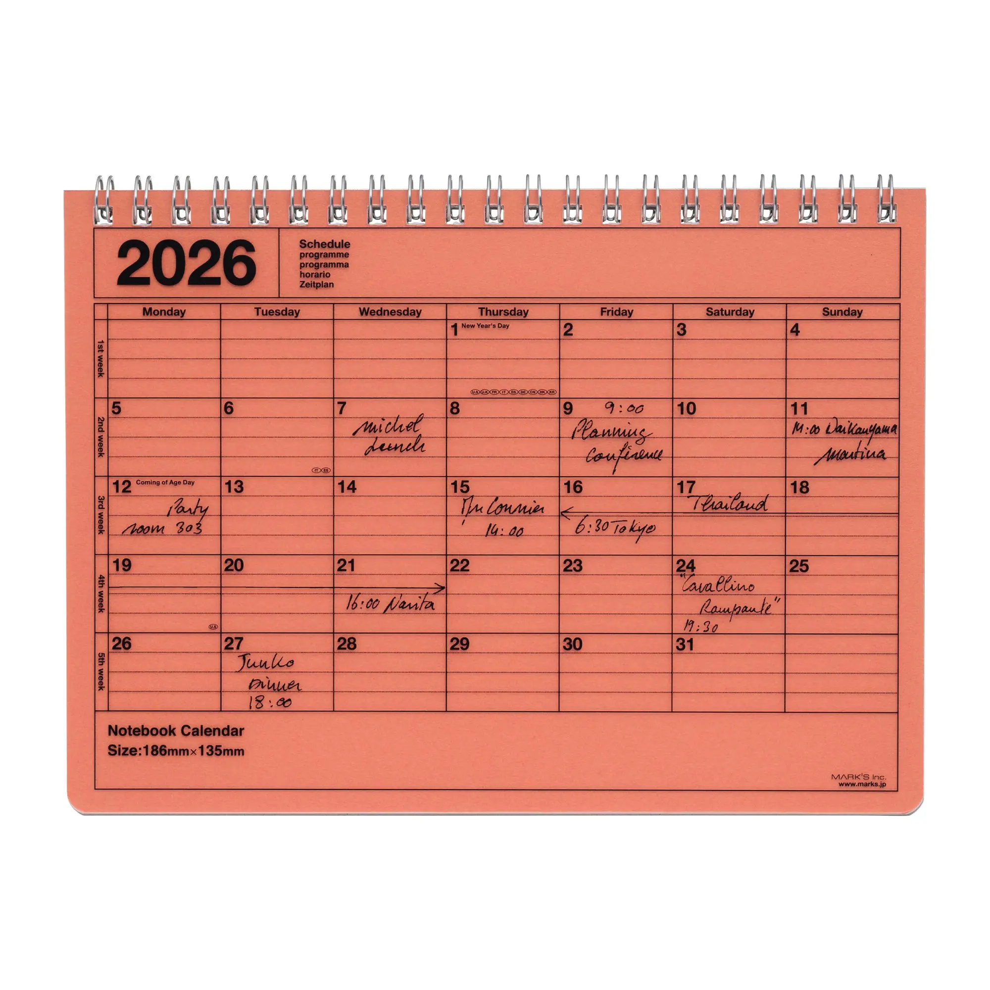 Cover: 4550045144468 | MARK'S 2026 Tischkalender, S // Orange | MARK'S Inc. | Kalender | 2026