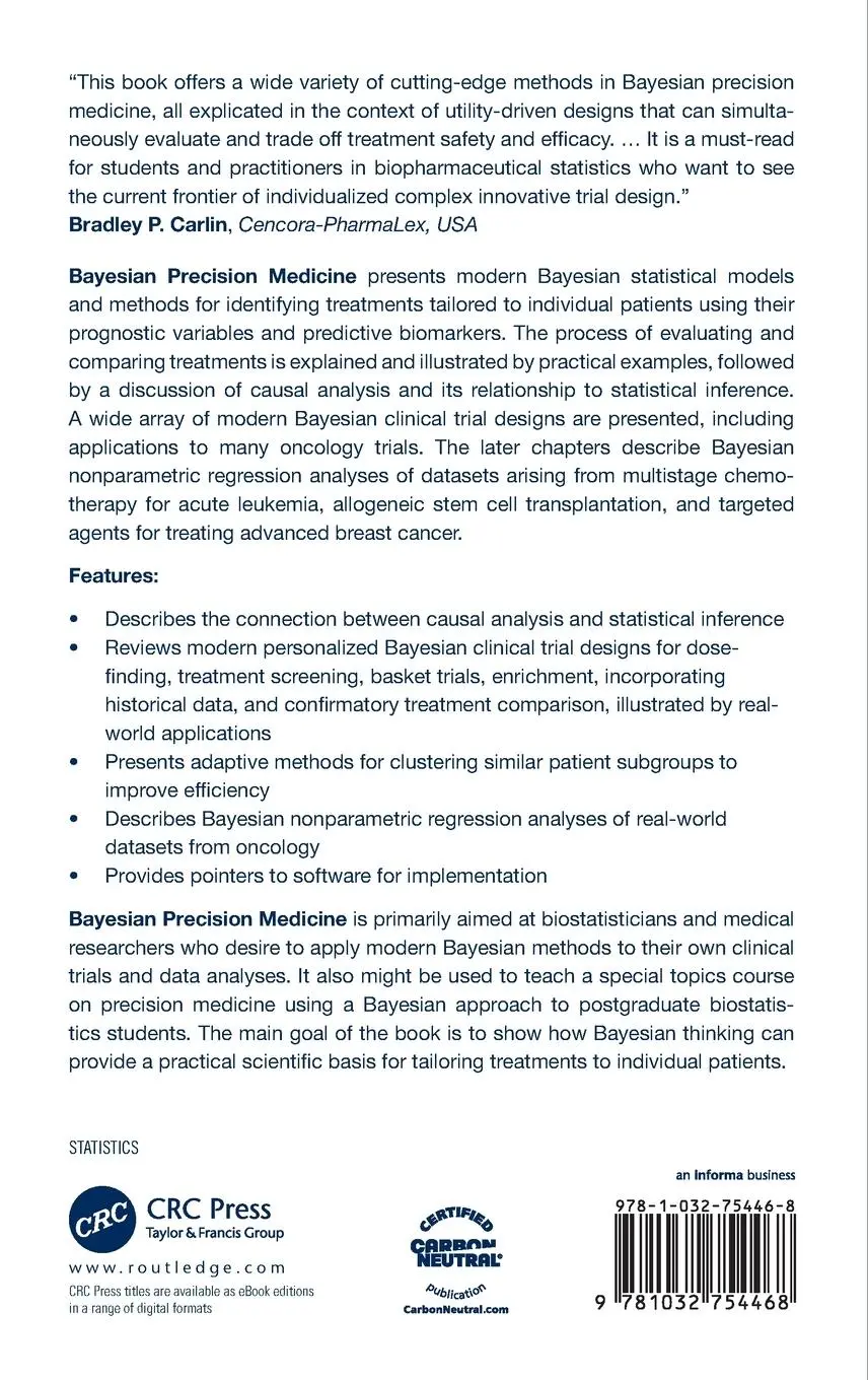Rückseite: 9781032754468 | Bayesian Precision Medicine | Peter F. Thall | Buch | Englisch | 2024