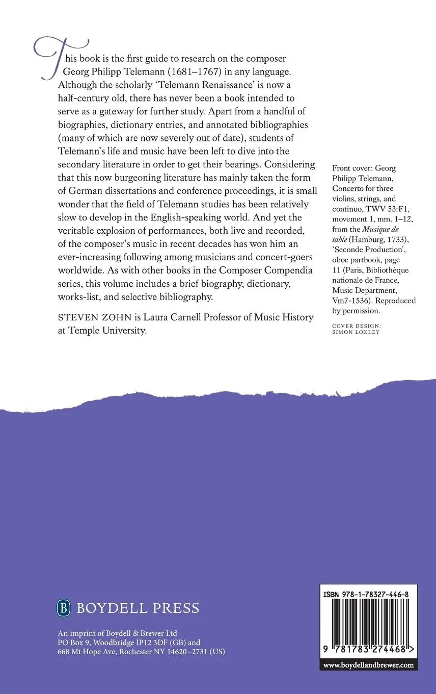 Rückseite: 9781783274468 | The Telemann Compendium | Steven Zohn | Buch | Gebunden | Englisch