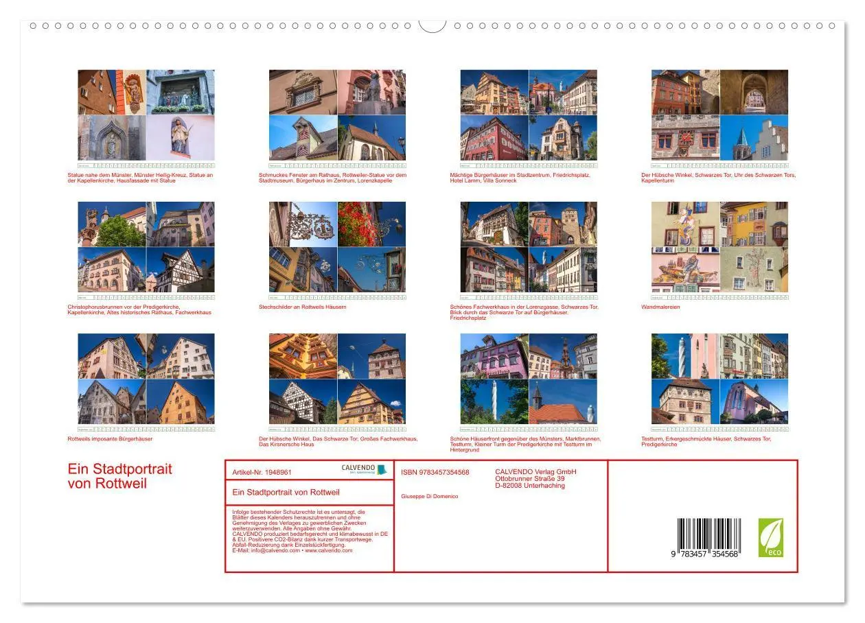Bild: 9783457354568 | Ein Stadtportrait von Rottweil (hochwertiger Premium Wandkalender...