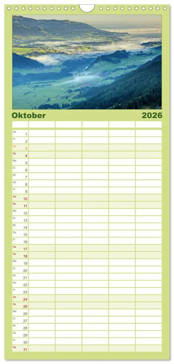 Bild: 9783516514568 | Familienplaner 2026 - Rund um Oberstdorf mit 5 Spalten...