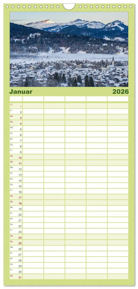 Bild: 9783516514568 | Familienplaner 2026 - Rund um Oberstdorf mit 5 Spalten...