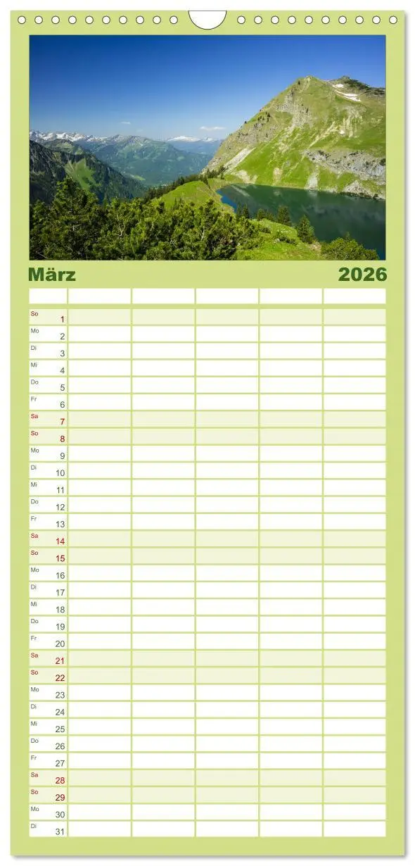 Bild: 9783516514568 | Familienplaner 2026 - Rund um Oberstdorf mit 5 Spalten...