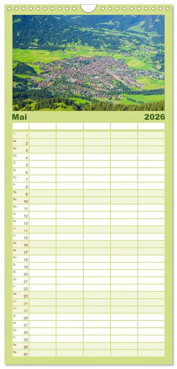 Bild: 9783516514568 | Familienplaner 2026 - Rund um Oberstdorf mit 5 Spalten...
