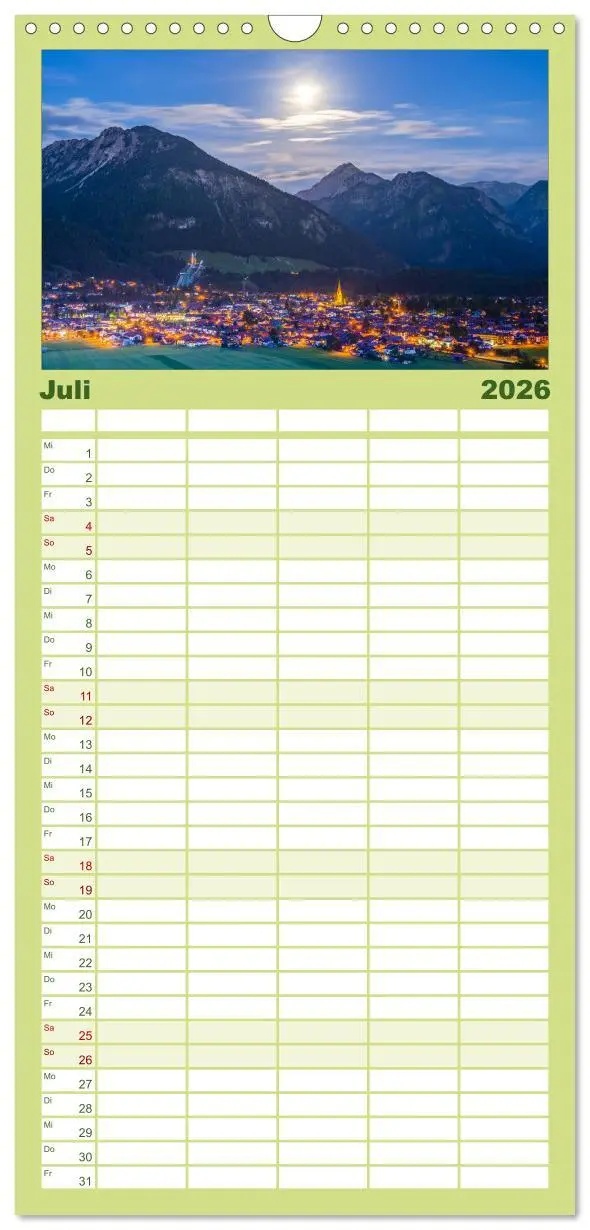 Bild: 9783516514568 | Familienplaner 2026 - Rund um Oberstdorf mit 5 Spalten...