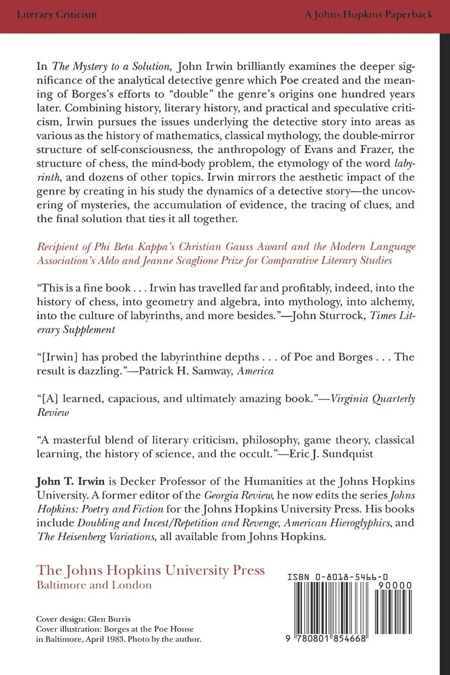 Rückseite: 9780801854668 | The Mystery to a Solution | John T. Irwin | Taschenbuch | Englisch