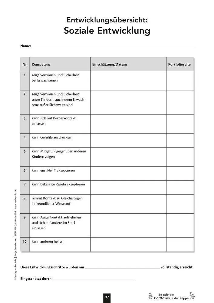 Bild: 9783834604668 | So gelingen Portfolios in der Krippe | Beispielseiten und Vorlagen