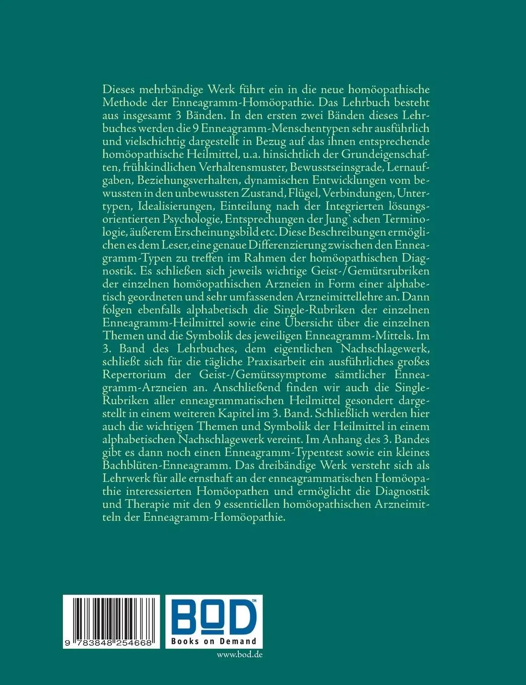 Rückseite: 9783848254668 | Lehrbuch der Enneagramm-Homöopathie | Band 3: Enneagramm-Repertorium