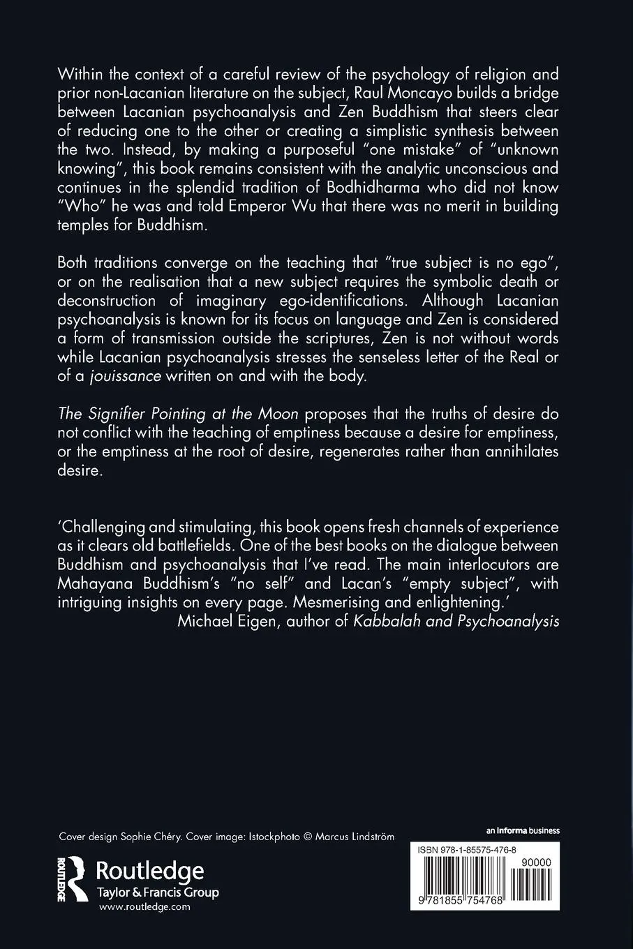 Rückseite: 9781855754768 | The Signifier Pointing at the Moon | Psychoanalysis and Zen Buddhism