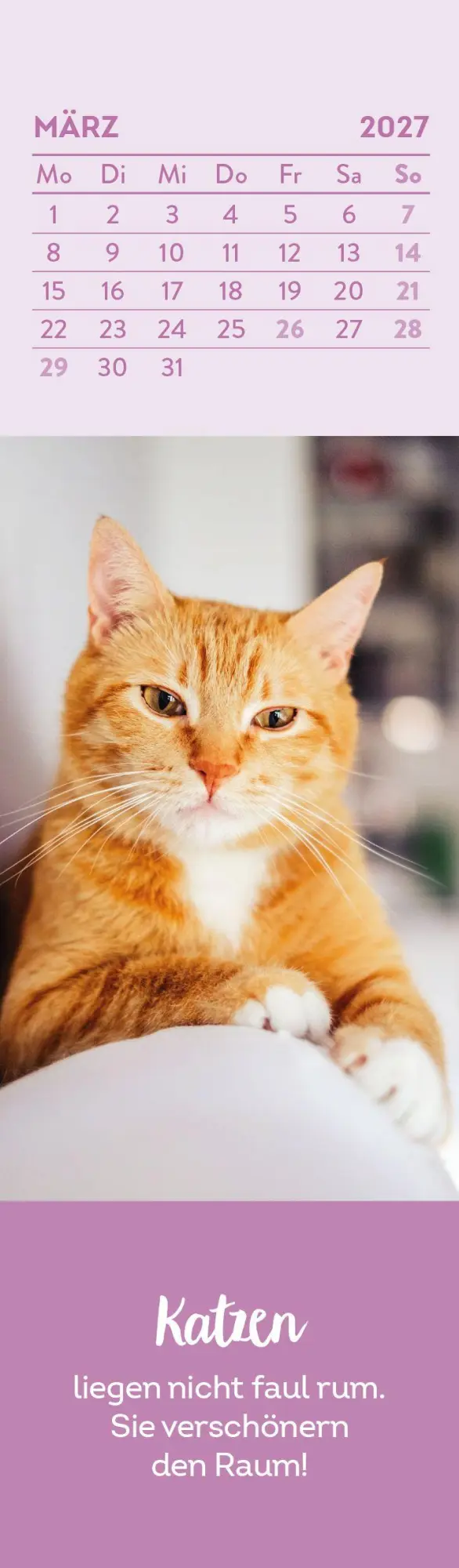 Bild: 4036442014868 | Lesezeichenkalender 2027: Katzenfreunde | Groh Verlag | Kalender