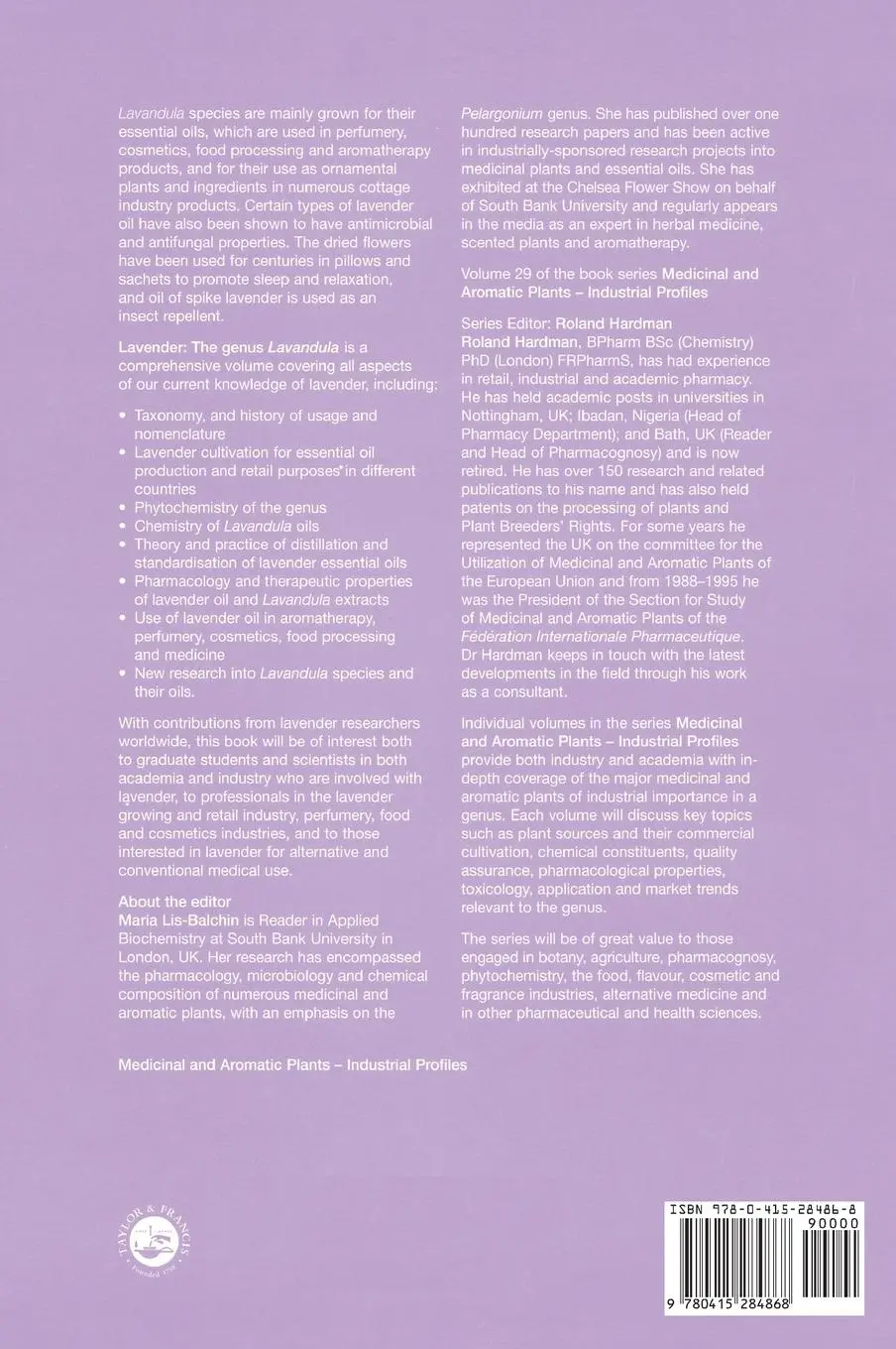 Rückseite: 9780415284868 | Lavender | The Genus Lavandula | Maria Lis-Balchin | Buch | Englisch