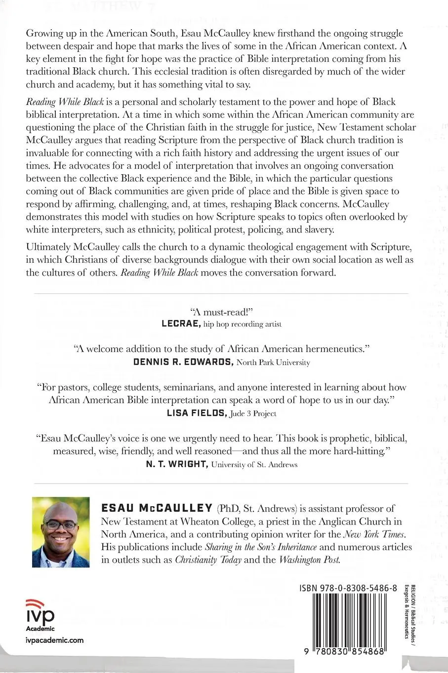 Rückseite: 9780830854868 | Reading While Black | Esau Mccaulley | Taschenbuch | Englisch | 2020