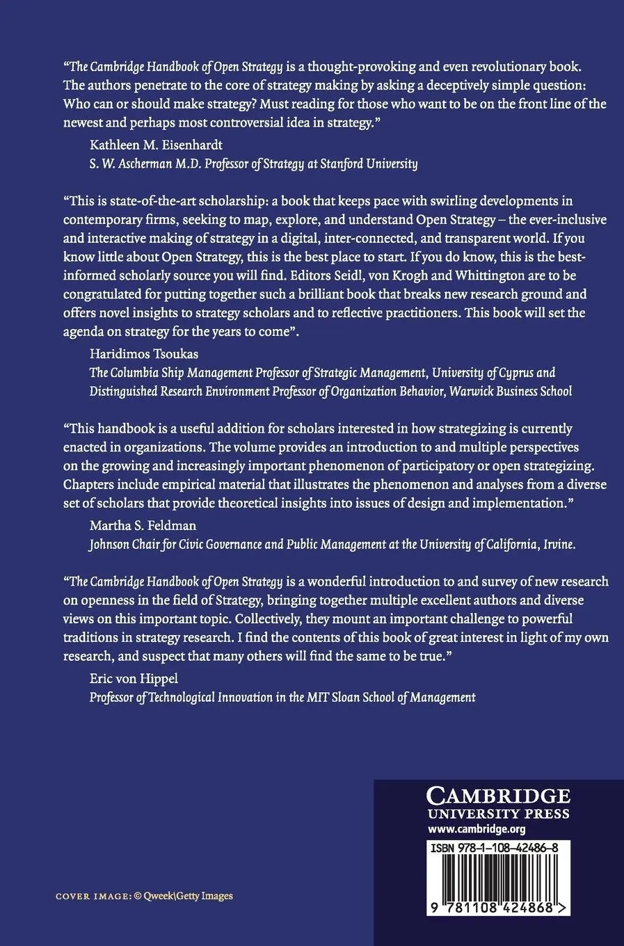 Rückseite: 9781108424868 | Cambridge Handbook of Open Strategy | David Seidl (u. a.) | Buch
