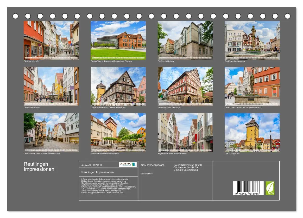 Bild: 9783457634868 | Reutlingen Impressionen (Tischkalender 2026 DIN A5 quer), CALVENDO...