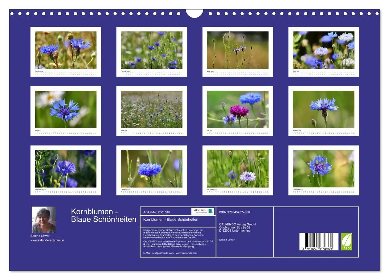 Bild: 9783457874868 | Kornblumen - Blaue Schönheiten (Wandkalender 2026 DIN A3 quer),...