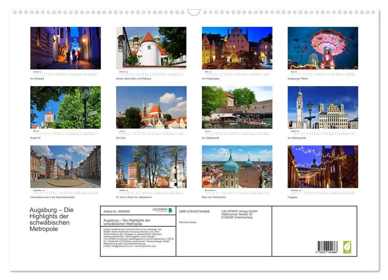 Bild: 9783457944868 | Augsburg - Die Highlights der schwäbischen Metropole (Wandkalender...