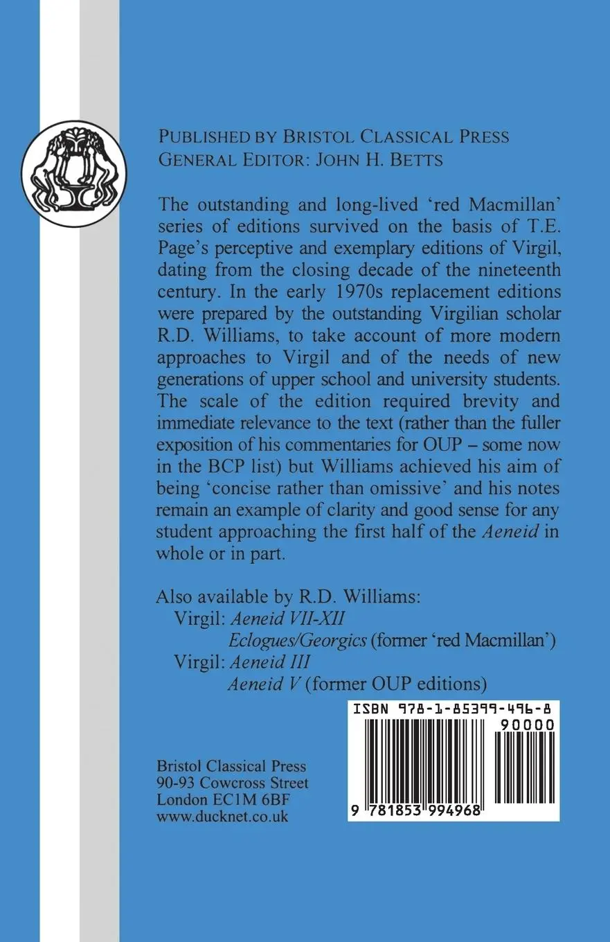 Rückseite: 9781853994968 | Virgil | Aeneid I-VI | R. Williams (u. a.) | Taschenbuch | Englisch