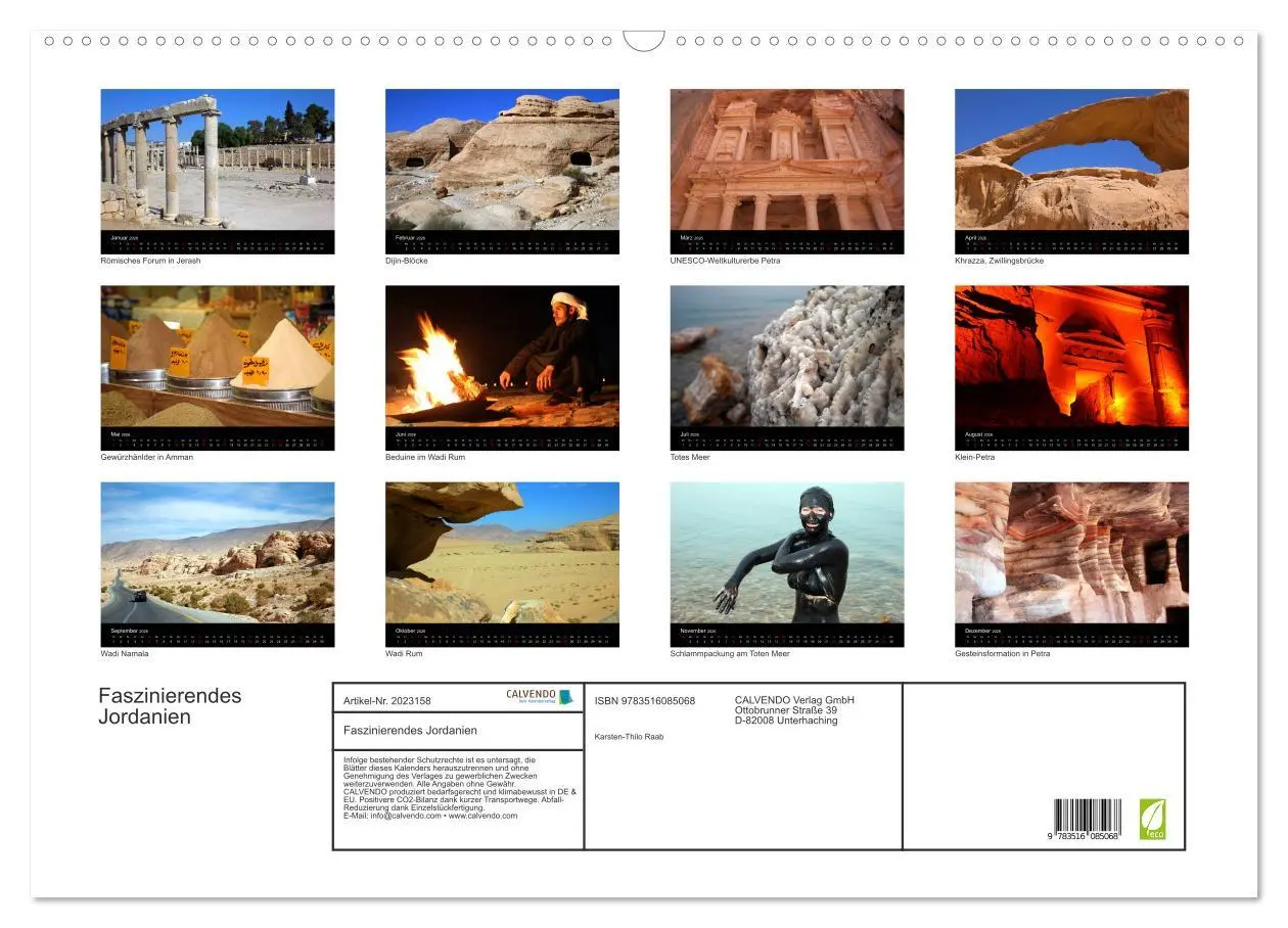 Bild: 9783516085068 | Faszinierendes Jordanien (Wandkalender 2026 DIN A2 quer), CALVENDO...