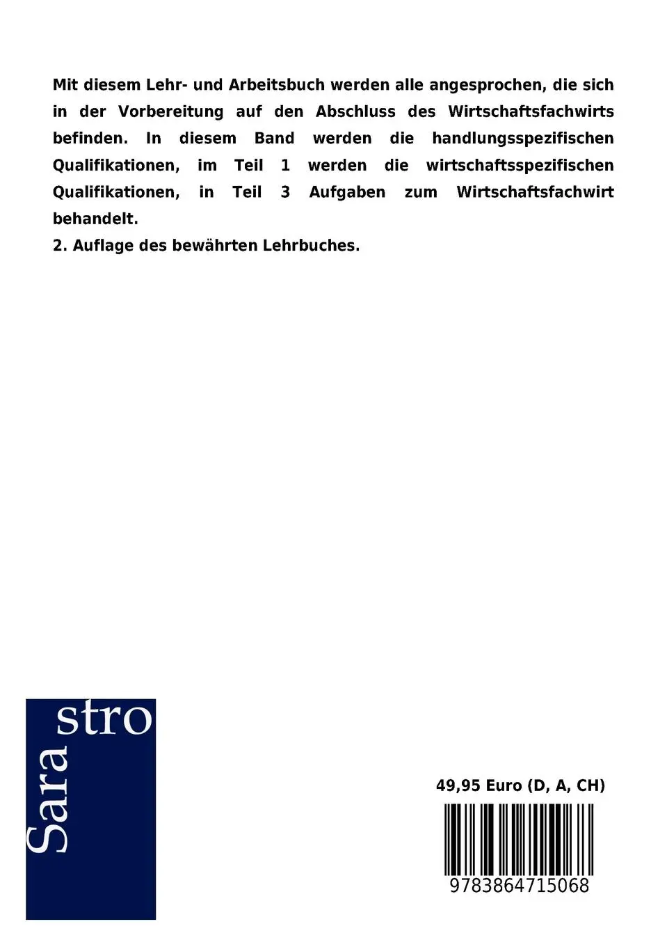 Rückseite: 9783864715068 | Wirtschaftsfachwirt - Das prüfungsrelevante Wissen | Teil 2 | Gmbh
