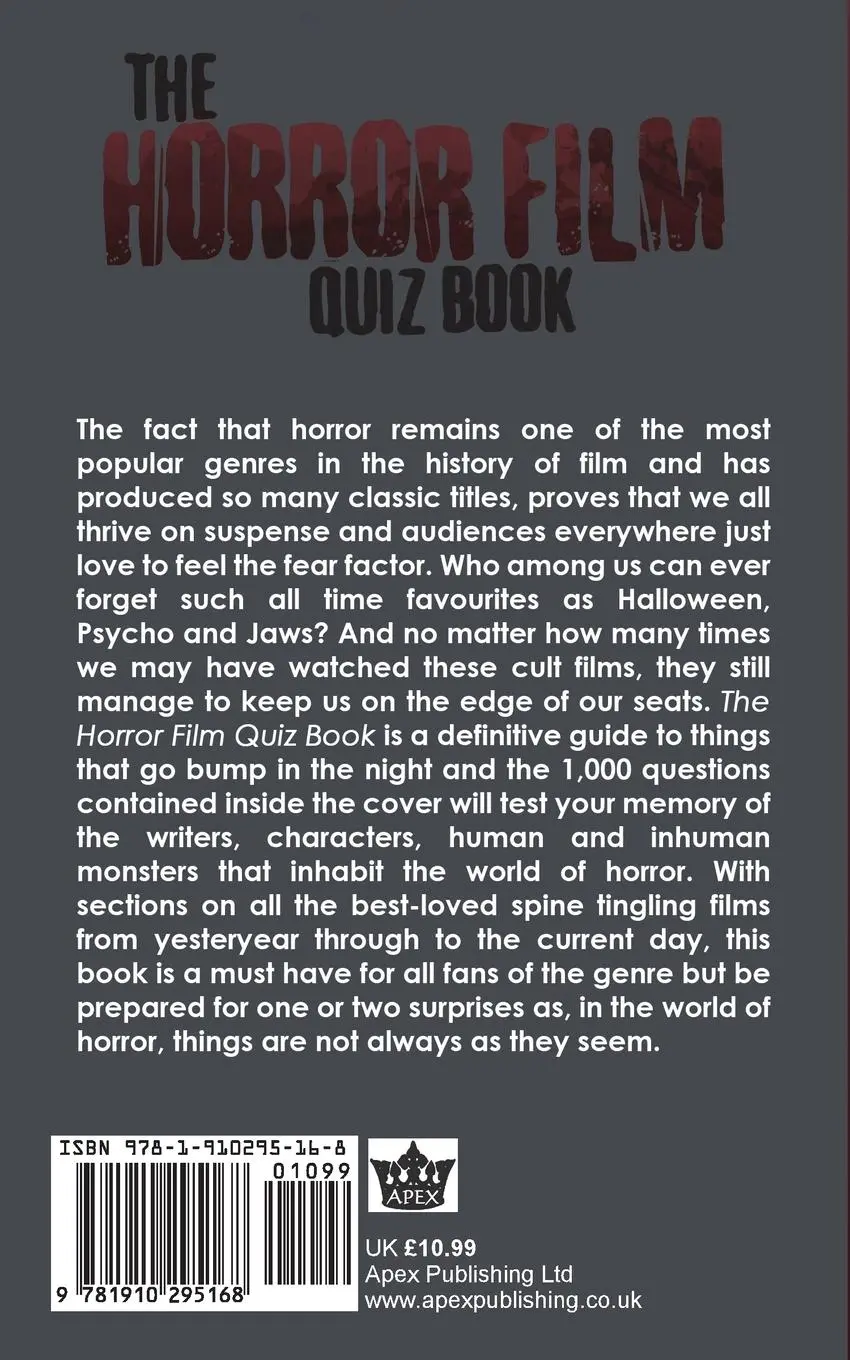 Rückseite: 9781910295168 | The Horror Film Quiz Book | Chris Cowlin (u. a.) | Taschenbuch | 2014