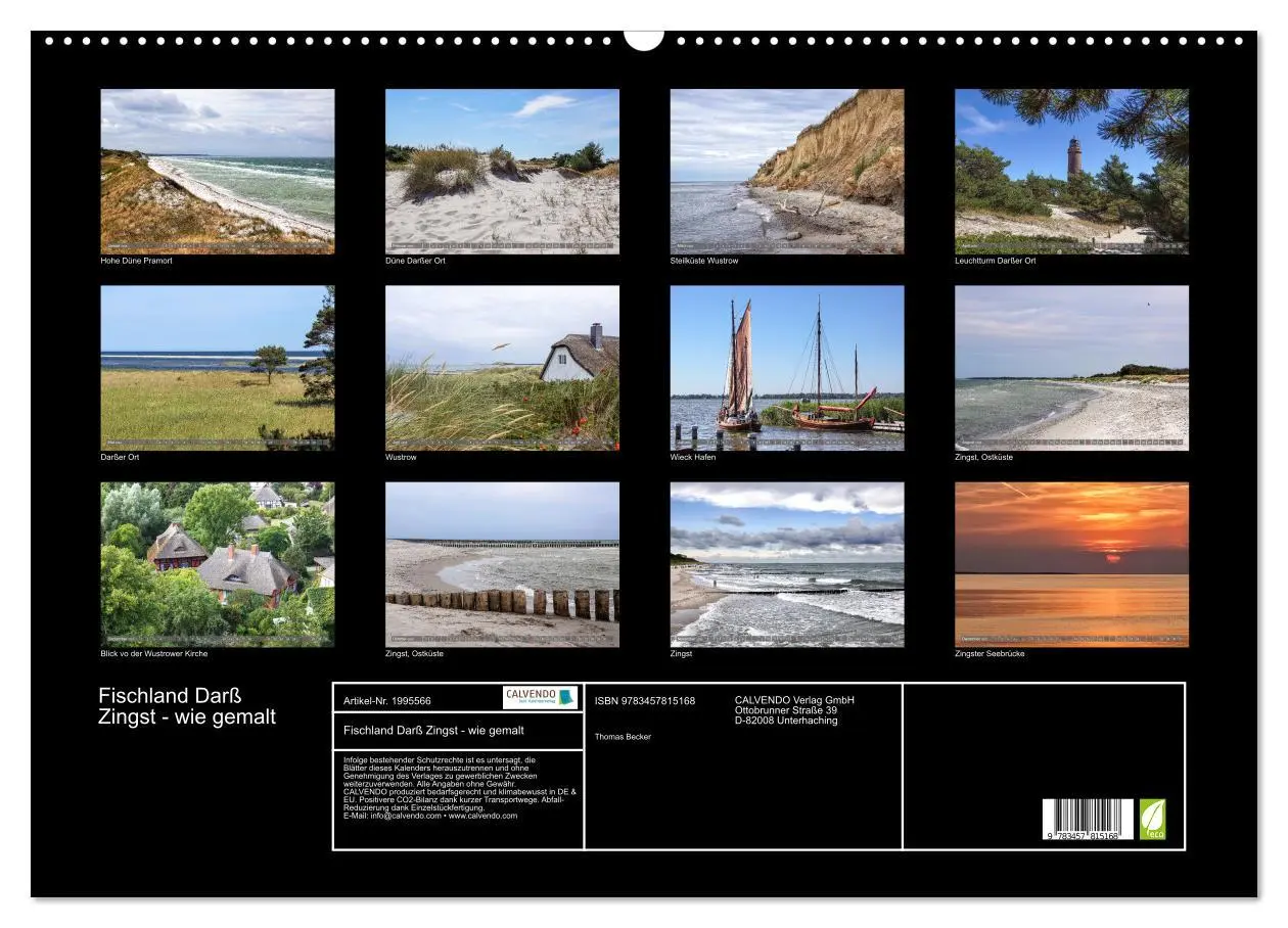 Bild: 9783457815168 | Fischland Darß Zingst - wie gemalt (Wandkalender 2026 DIN A2 quer),...
