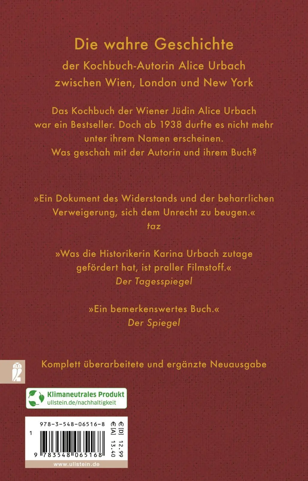 Rückseite: 9783548065168 | Das Buch Alice | Wie die Nazis das Kochbuch meiner Großmutter raubten