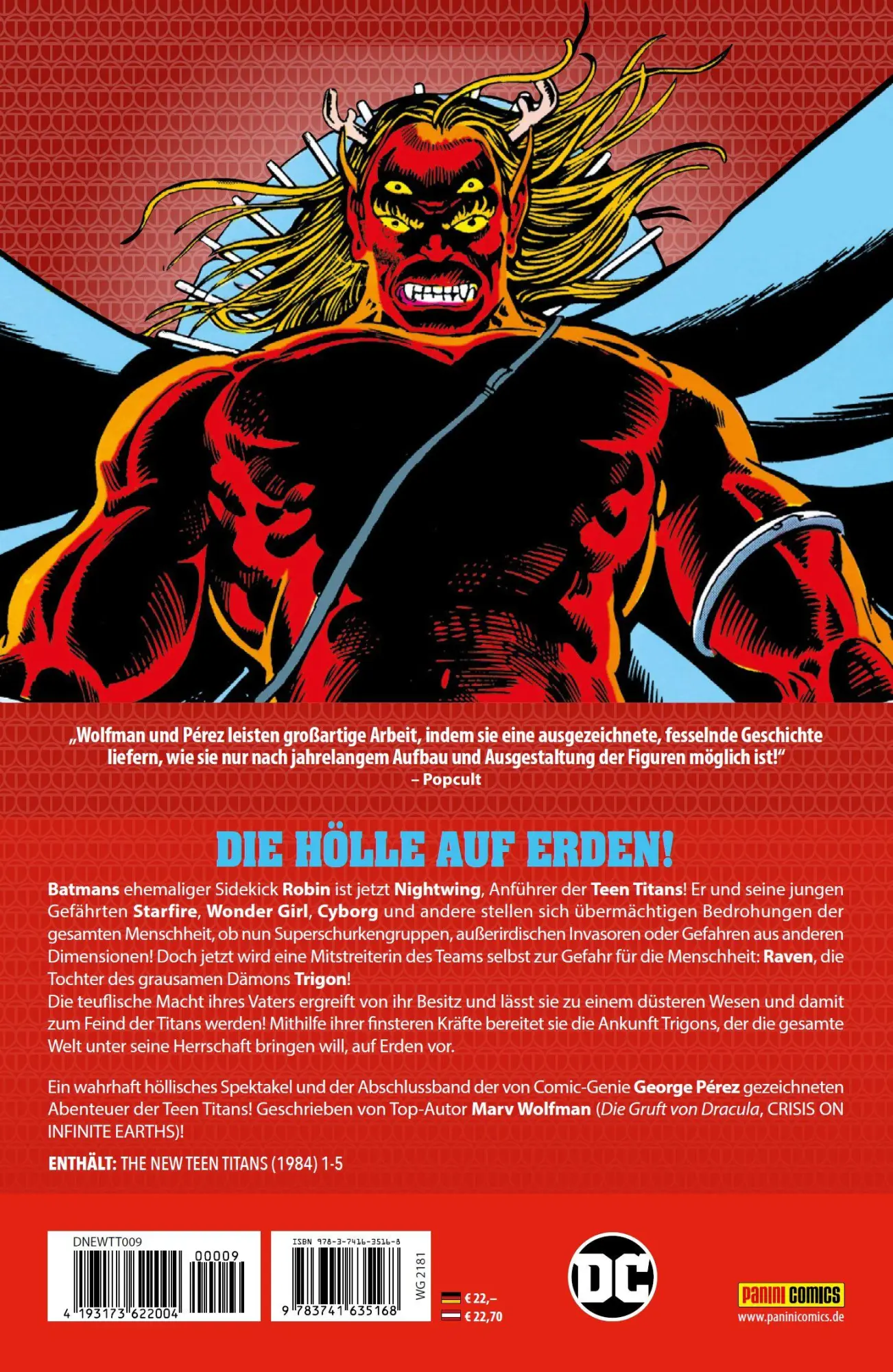 Rückseite: 9783741635168 | Teen Titans von George Perez | Bd. 9 (von 9): Die Tochter des Teufels