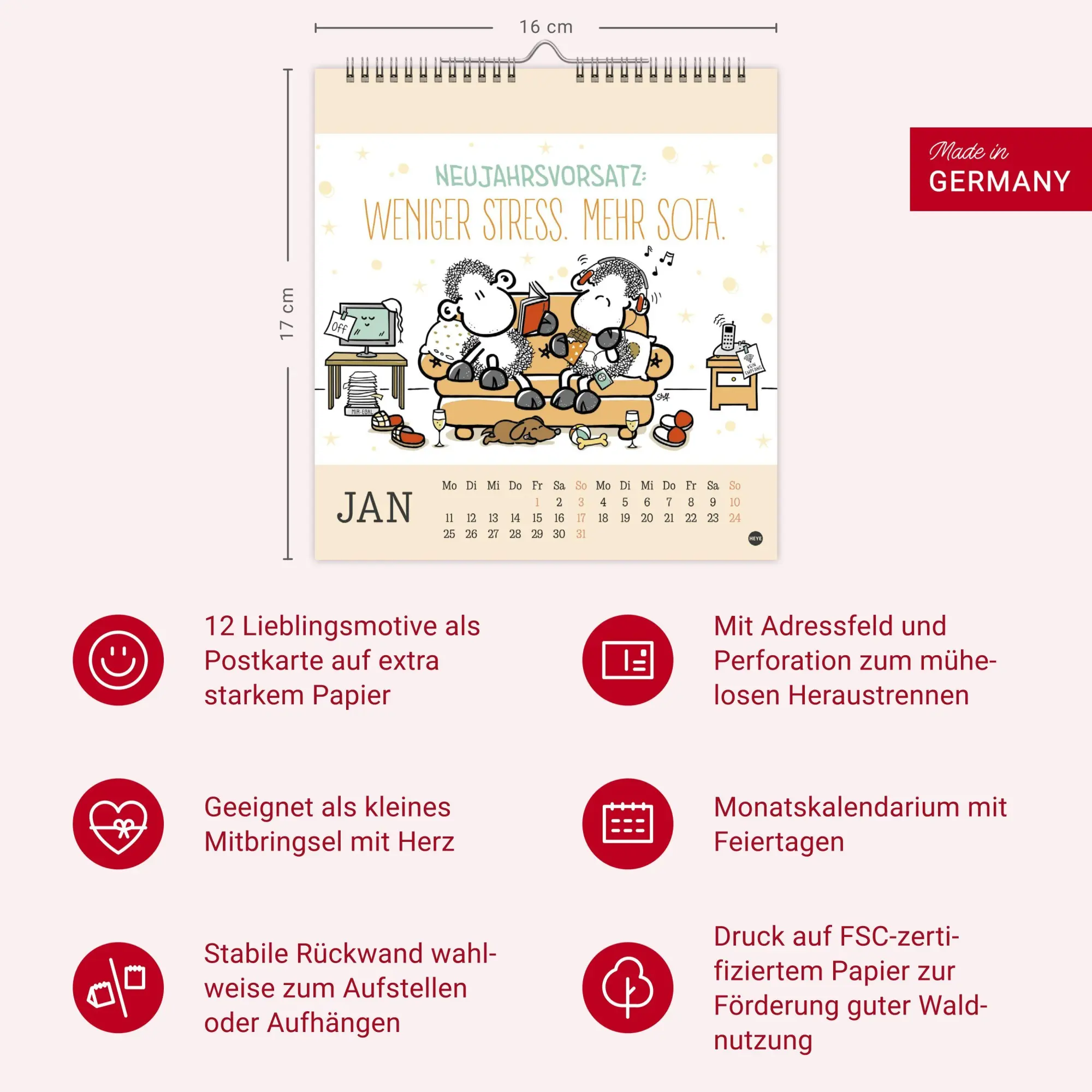 Bild: 9783756415168 | sheepworld Postkartenkalender 2027 | Heye | Kalender | Spiralbindung