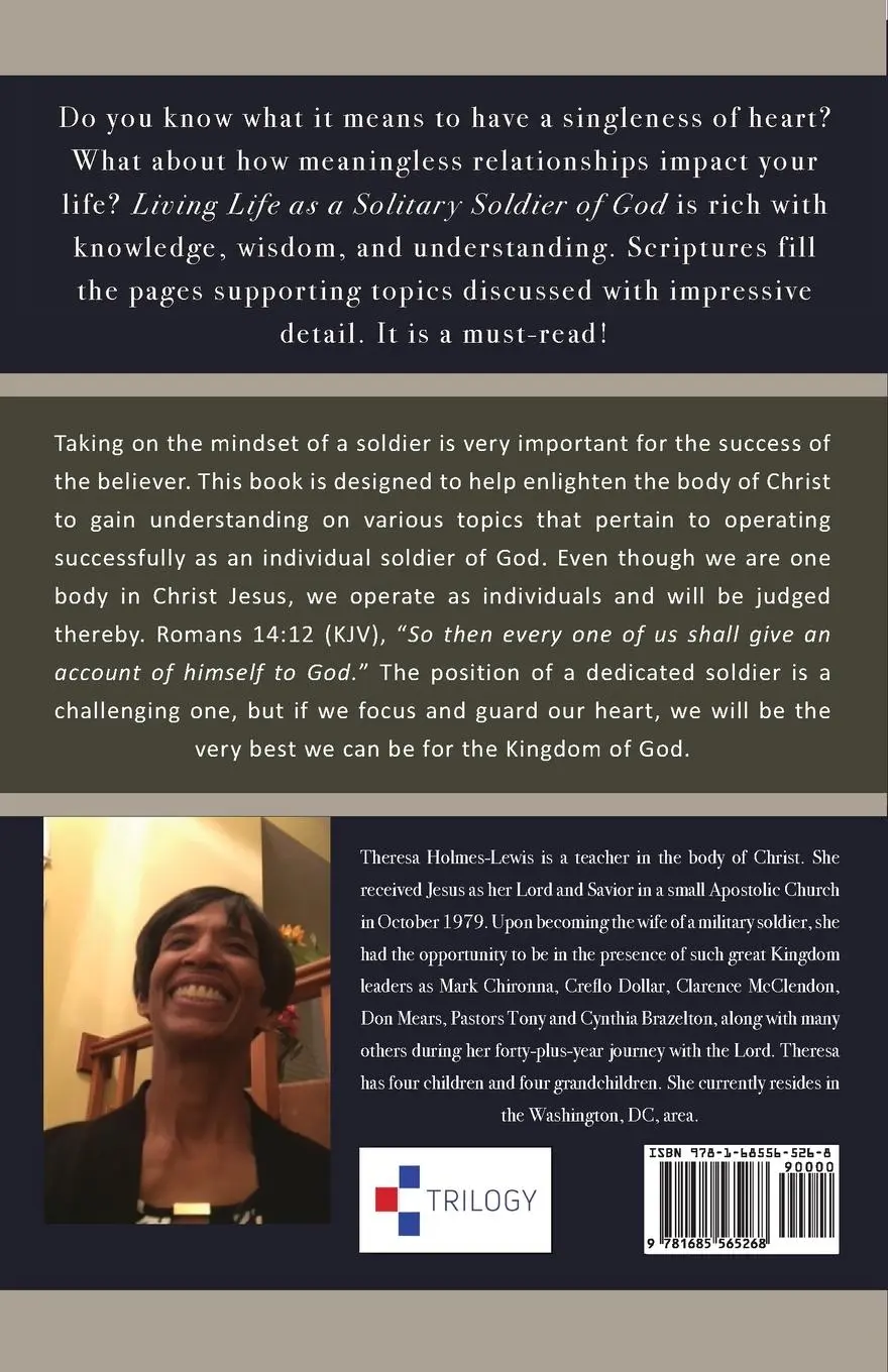 Rückseite: 9781685565268 | Living Life As a Solitary Soldier of God | Theresa Holmes-Lewis | Buch