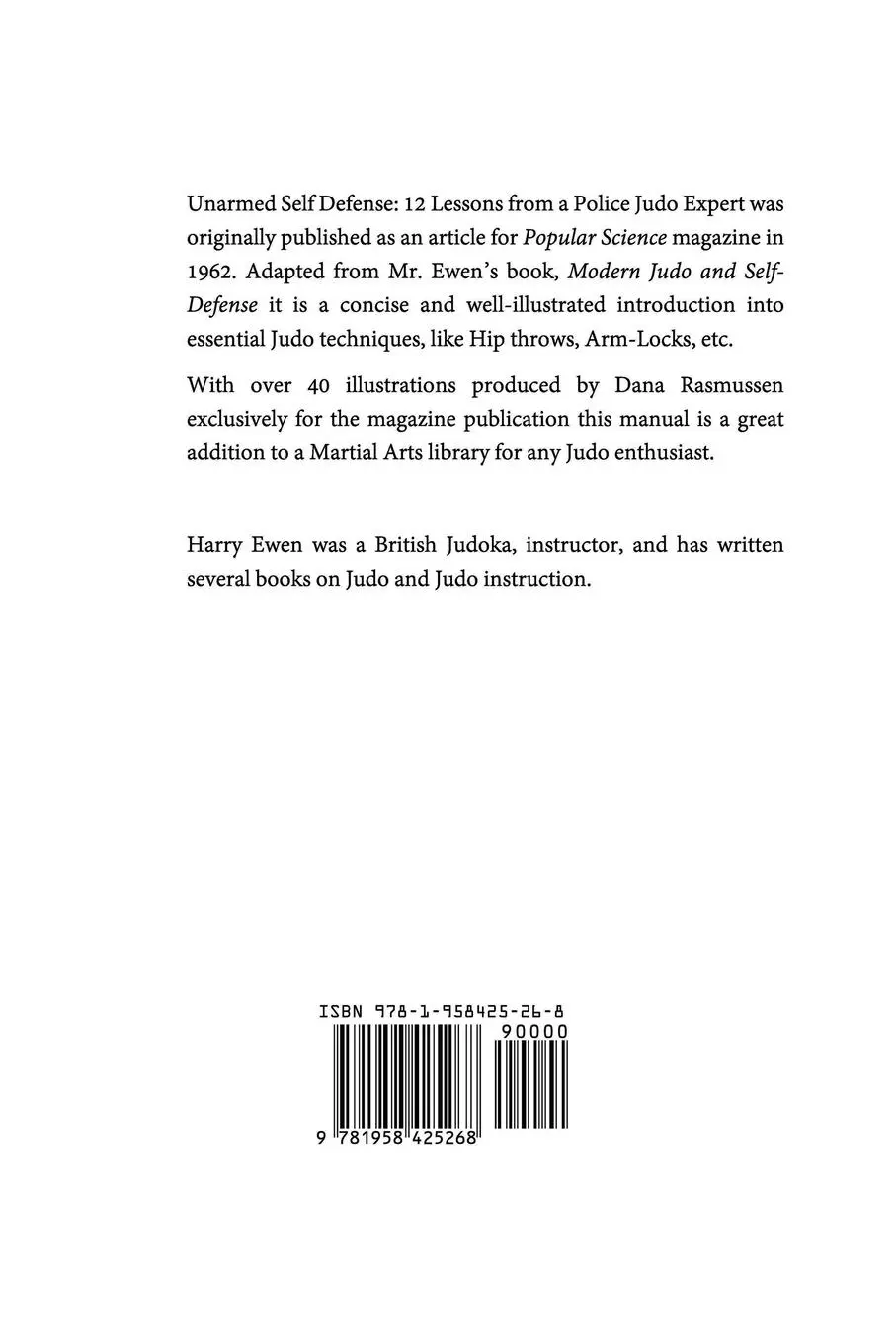 Rückseite: 9781958425268 | UNARMED SELF DEFENSE | 12 Lessons by a Police Judo Expert | Harry Ewen