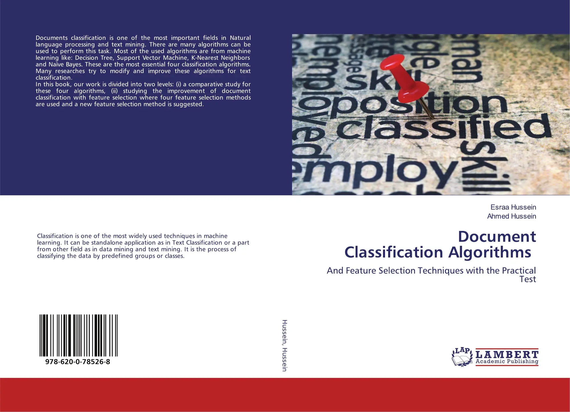 Cover: 9786200785268 | Document Classification Algorithms | Esraa Hussein (u. a.) | Buch
