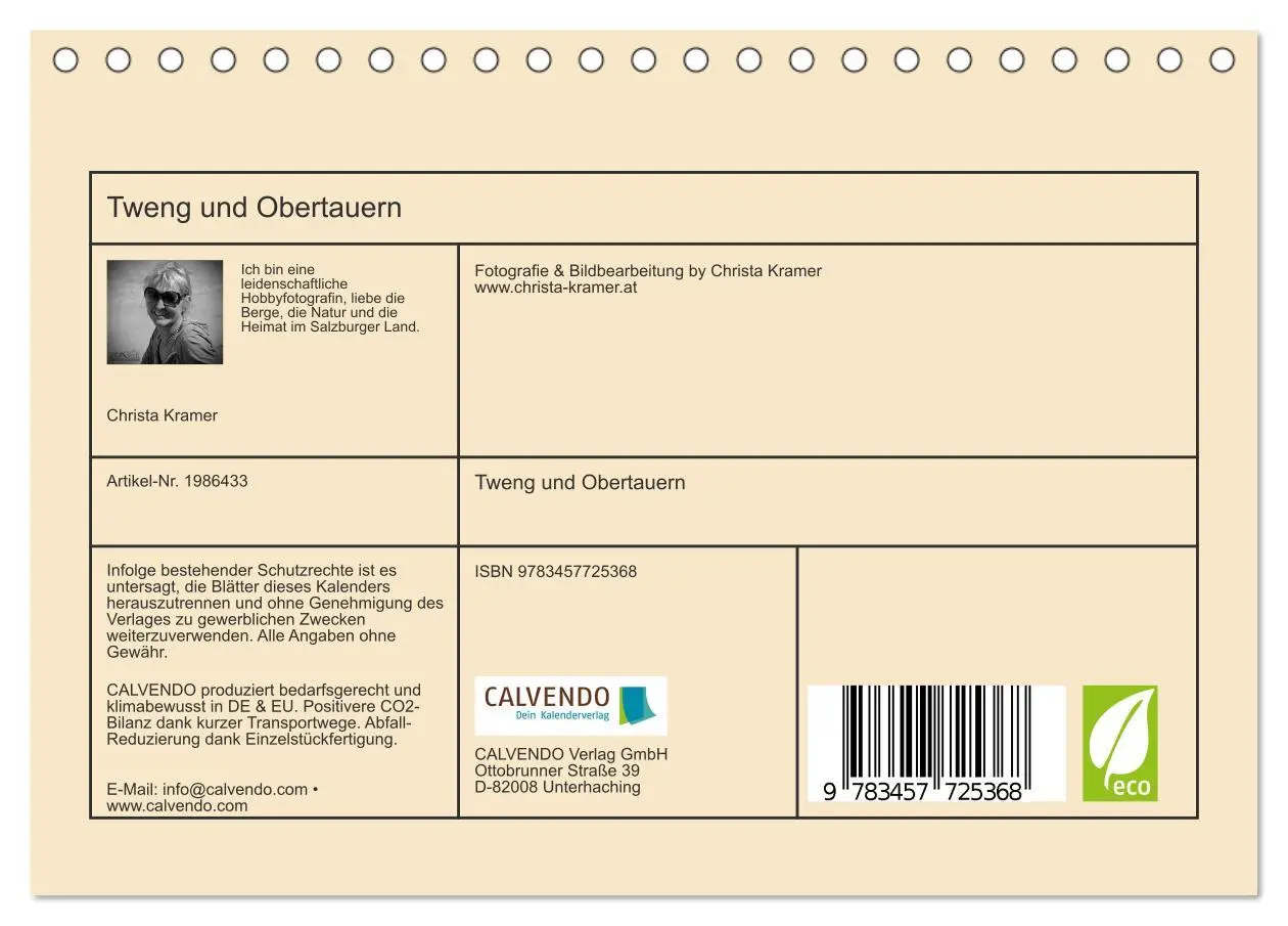 Bild: 9783457725368 | Tweng und Obertauern (Tischkalender 2026 DIN A5 quer), CALVENDO...