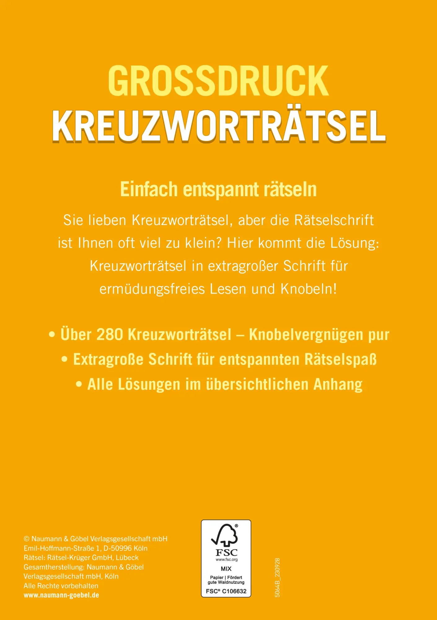 Rückseite: 9783625195368 | Großdruck Kreuzworträtsel - Band 3 | Taschenbuch | 320 S. | Deutsch