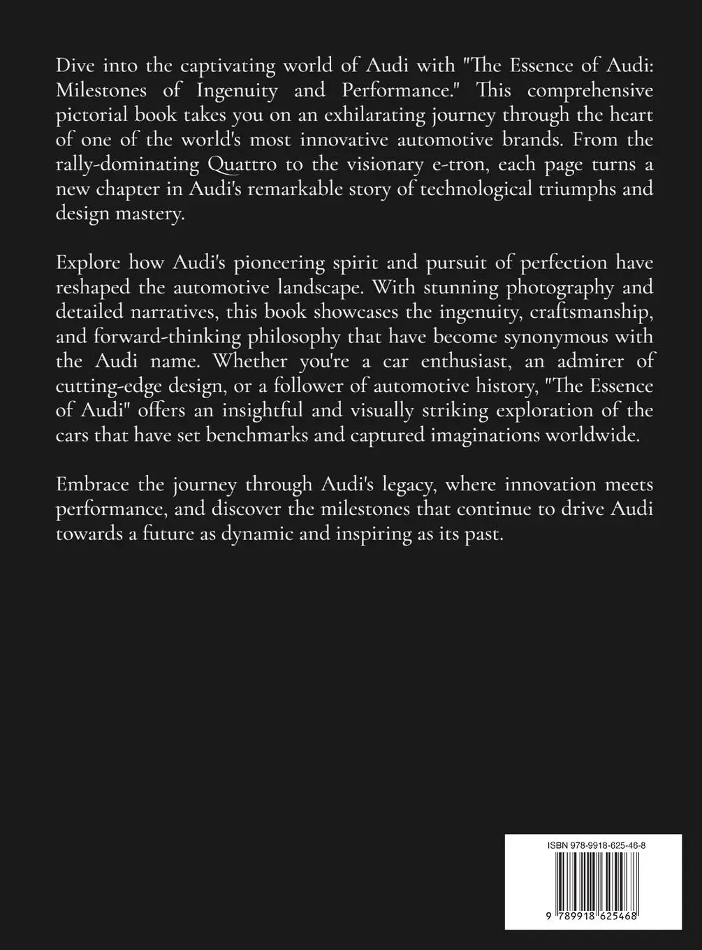Rückseite: 9789918625468 | The Essence of Audi - Milestones of Ingenuity and Performance | Psaila