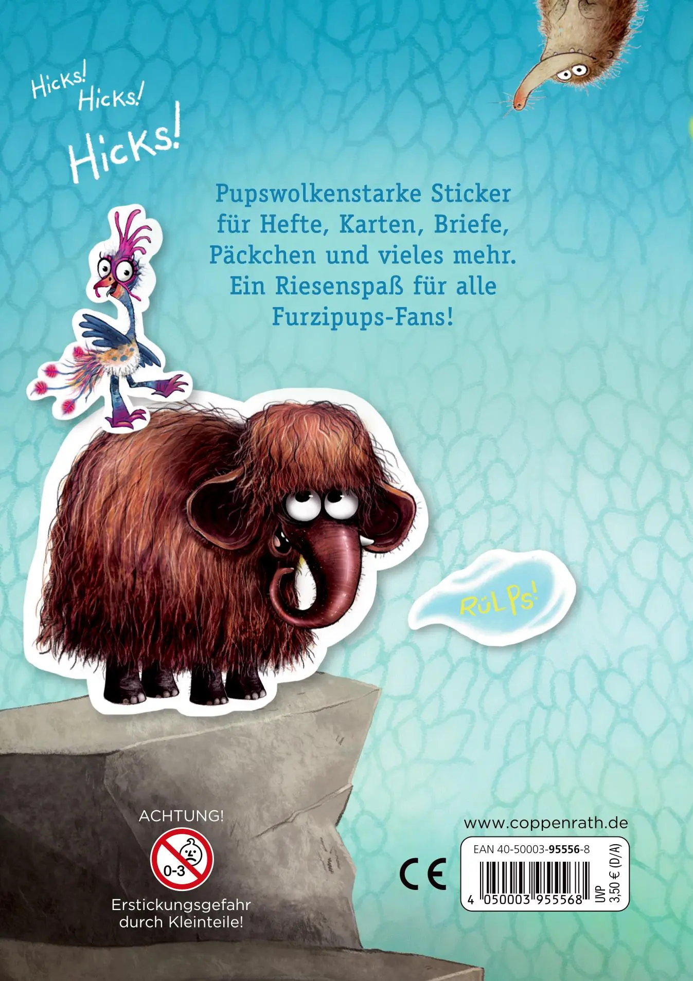 Rückseite: 4050003955568 | Furzipups, der Knatterdrache | Stickerheft | von | Taschenbuch | 16 S.