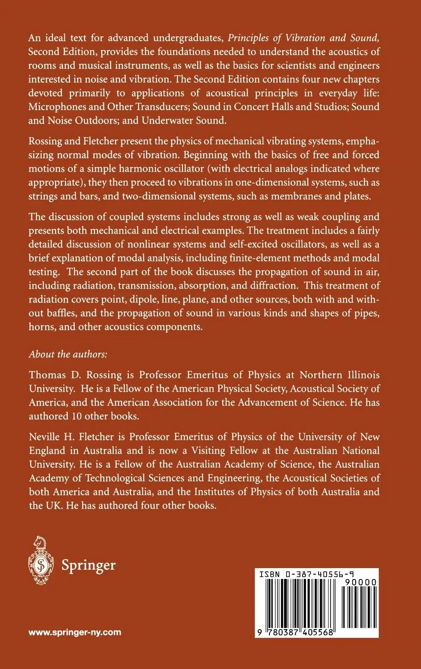 Rückseite: 9780387405568 | Principles of Vibration and Sound | Thomas D. Rossing (u. a.) | Buch