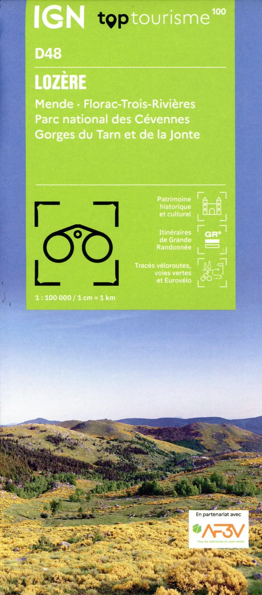 Cover: 9782758555568 | 48 Lozére Mende | 1:100000 | (Land-)Karte | IGN Top 100 départemental