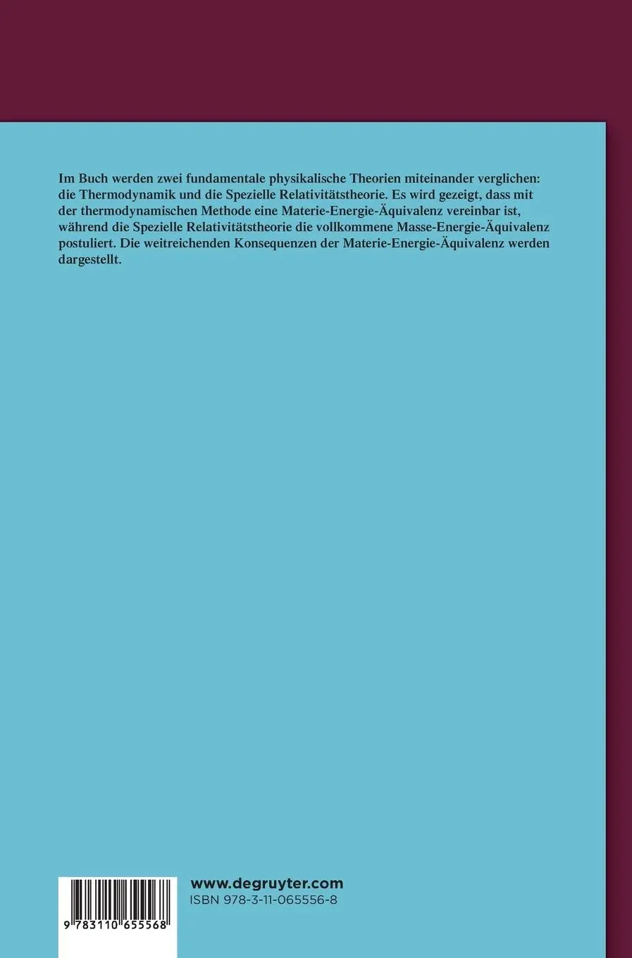 Rückseite: 9783110655568 | Vom Energieinhalt ruhender Körper | Grit Kalies | Buch | X | Deutsch