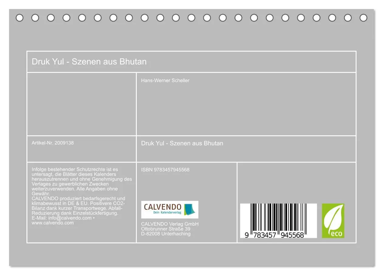 Bild: 9783457945568 | Druk Yul - Szenen aus Bhutan (Tischkalender 2026 DIN A5 quer),...