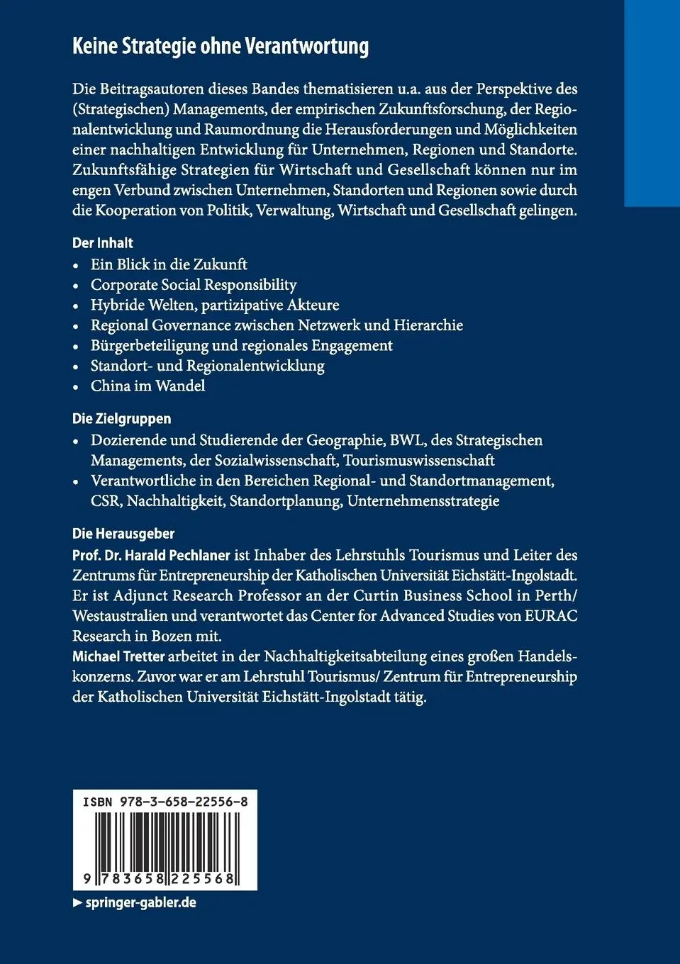 Rückseite: 9783658225568 | Keine Strategie ohne Verantwortung | Michael Tretter (u. a.) | Buch