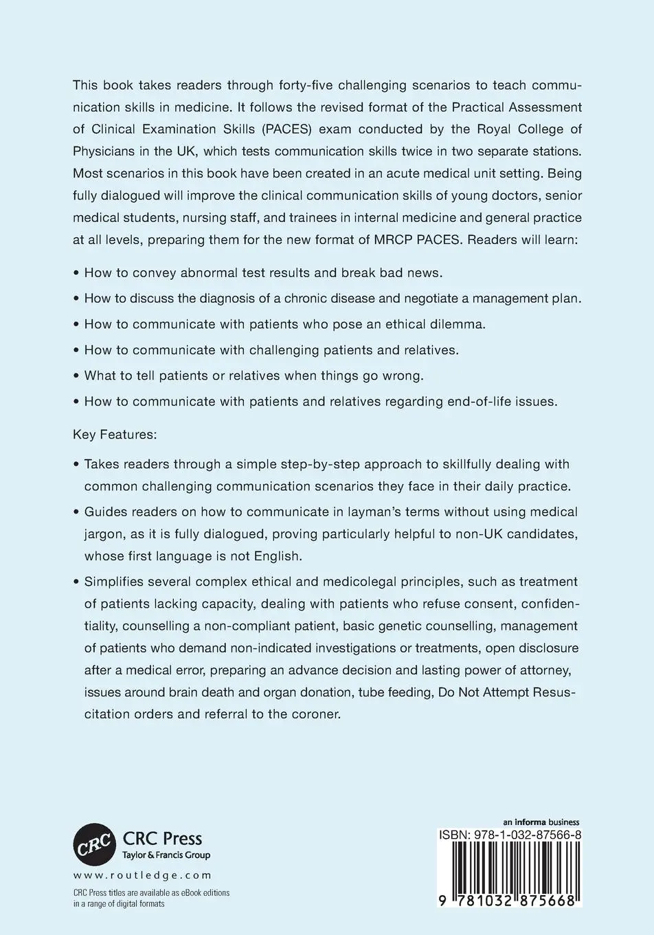 Rückseite: 9781032875668 | Clinical Communication Skills in Medicine | A Primer for MRCP PACES