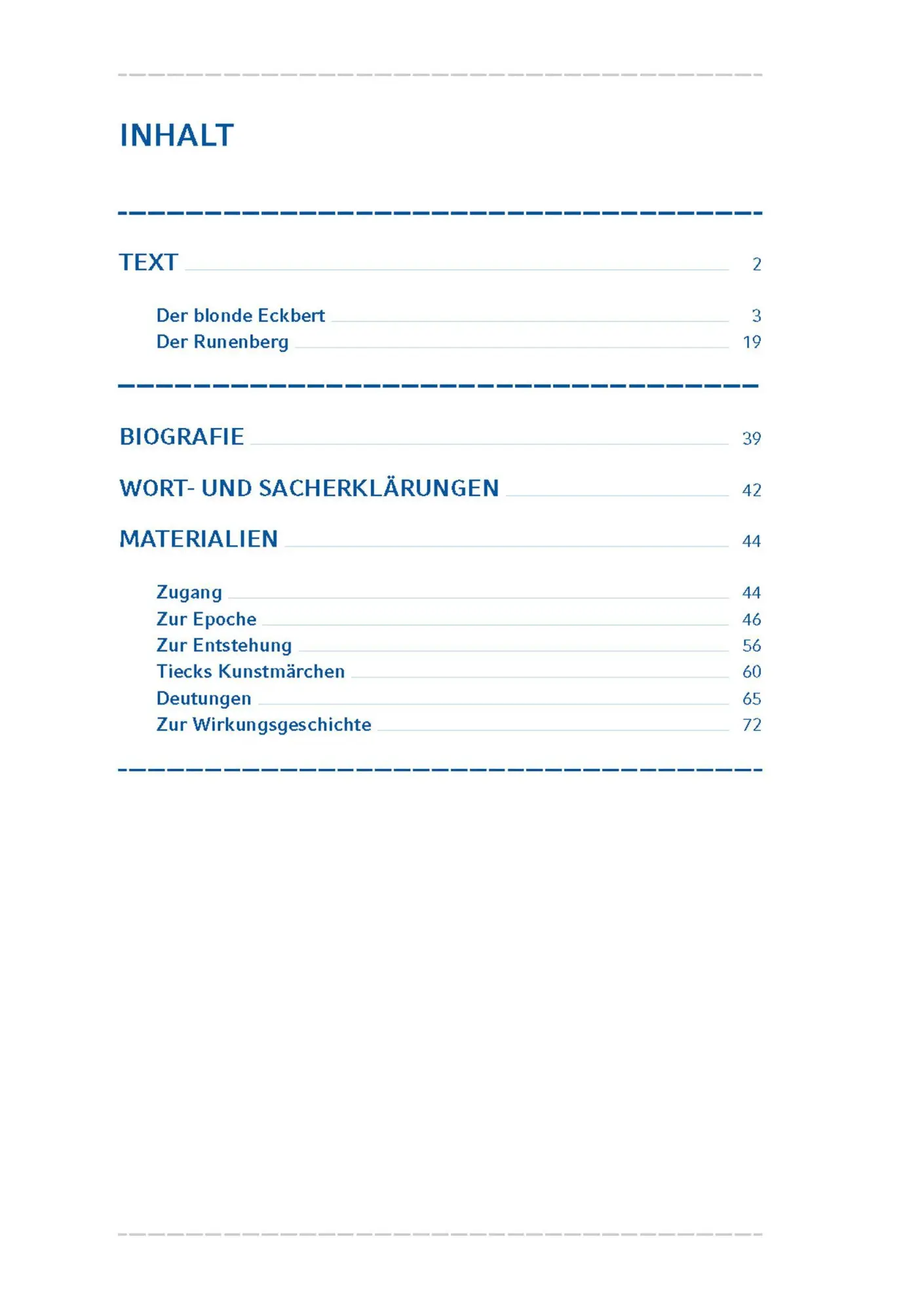 Bild: 9783804425668 | Der blonde Eckbert / Der Runenberg (Textausgabe) | Ludwig Tieck | Buch