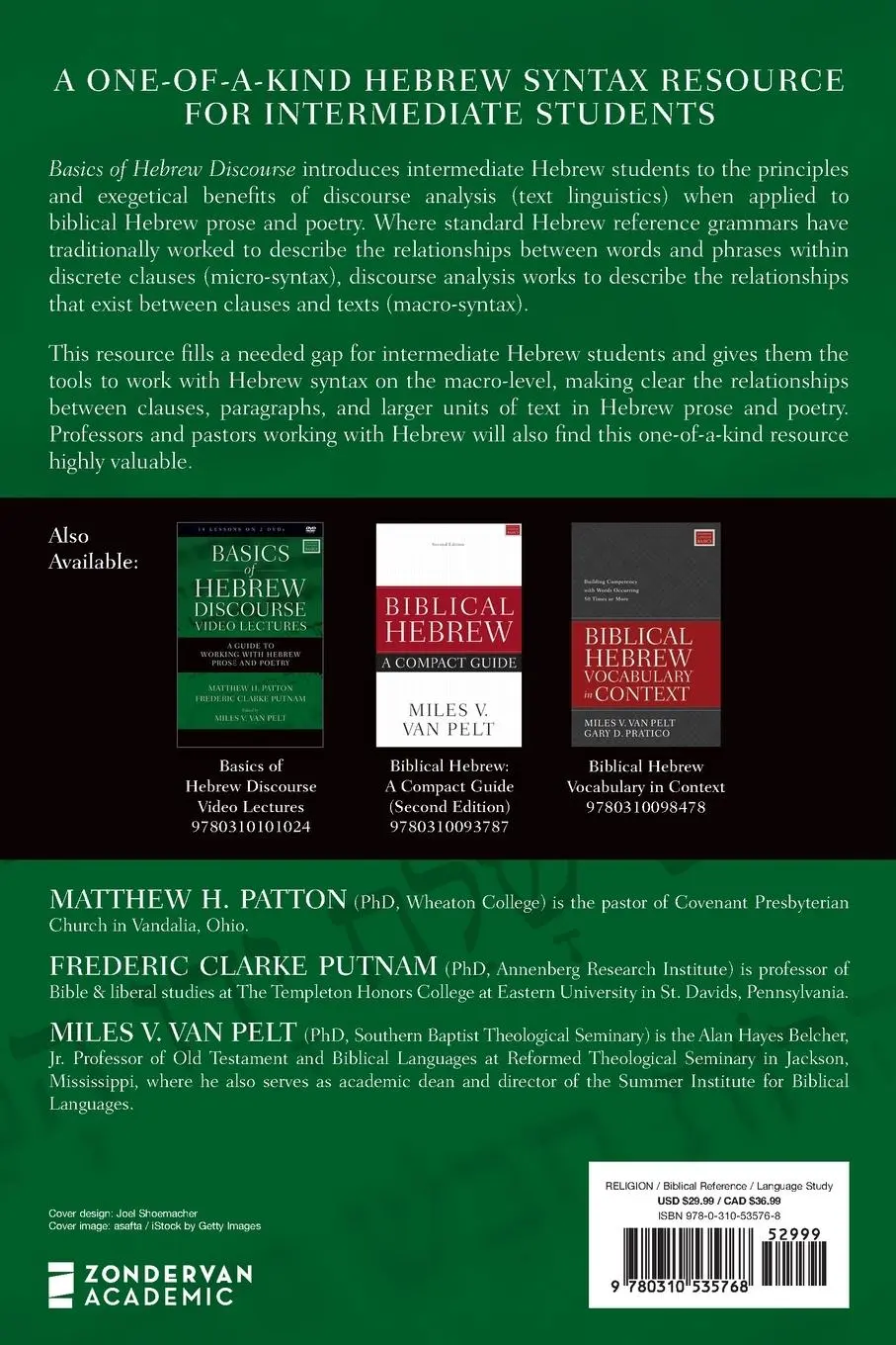 Rückseite: 9780310535768 | Basics of Hebrew Discourse | Matthew Howard Patton (u. a.) | Buch