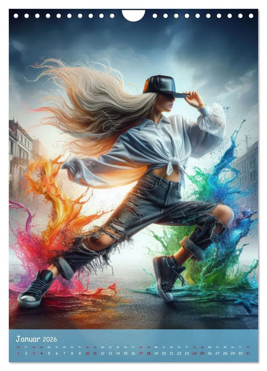Bild: 9783516255768 | Rhythmus in Farben - Dynamische Hip-Hop-Tänzer (Wandkalender 2026...