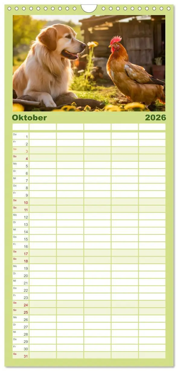 Bild: 9783516495768 | Familienplaner 2026 - Bauernhof-Freunde - Hunde und ihre tierischen...