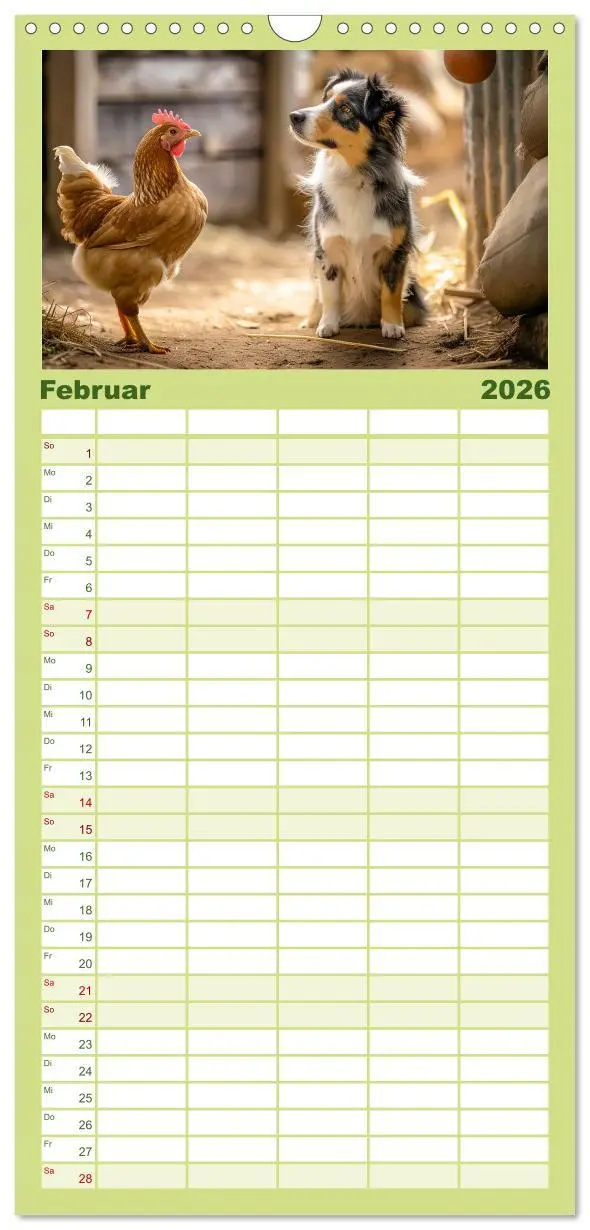Bild: 9783516495768 | Familienplaner 2026 - Bauernhof-Freunde - Hunde und ihre tierischen...