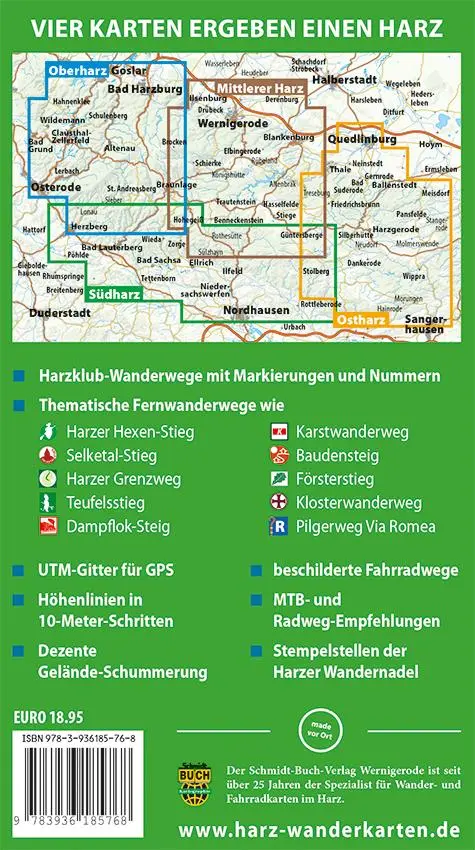 Rückseite: 9783936185768 | Der Harz in 4 Teilen | Harzklub e. V. | Taschenbuch | Deutsch | 2012